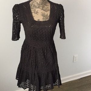 Moda Internacional Eyelet Black Dress